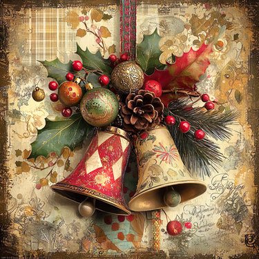 Christmas Bell Sign, DCO-102324, Sign For Wreath, 10x10in Metal Sign